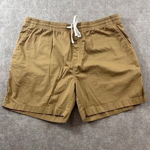 J.Crew Shorts Mens XL Khaki Brown Elastic Waist Drawstring Stretch Dock Chino